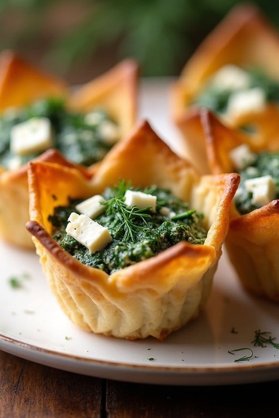 savory spinach feta cups