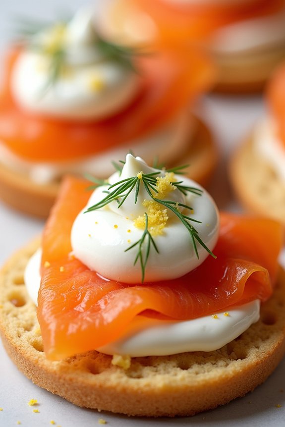 smoked salmon cream cheese blinis