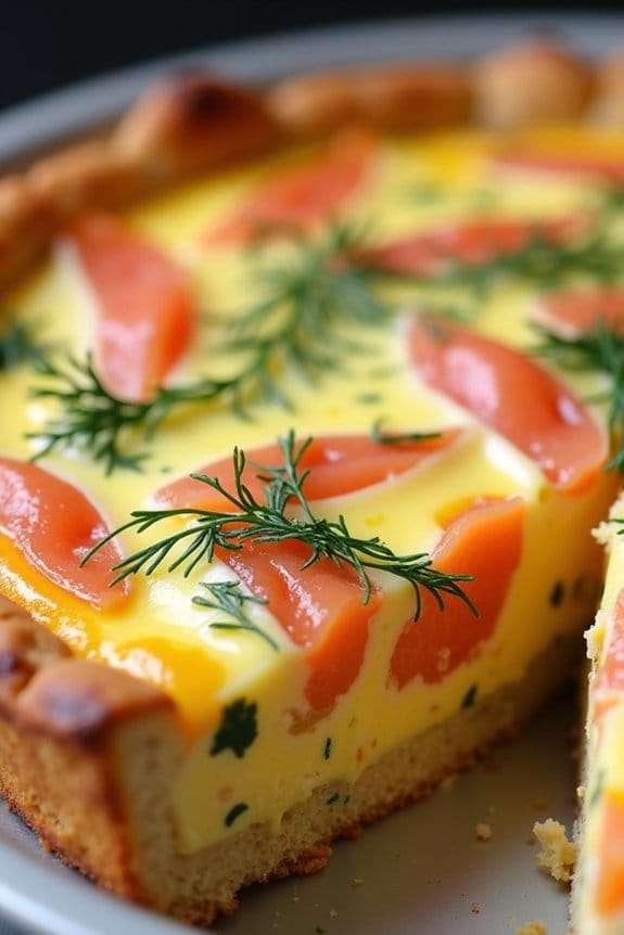 smoked salmon dill quiche