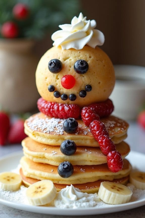 snowman pancake decorating fun