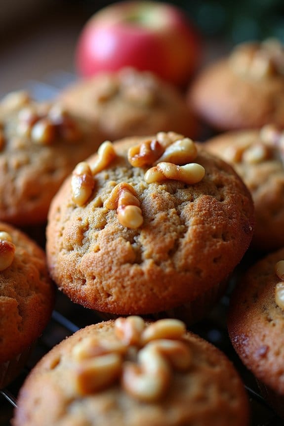 spiced apple walnut muffins
