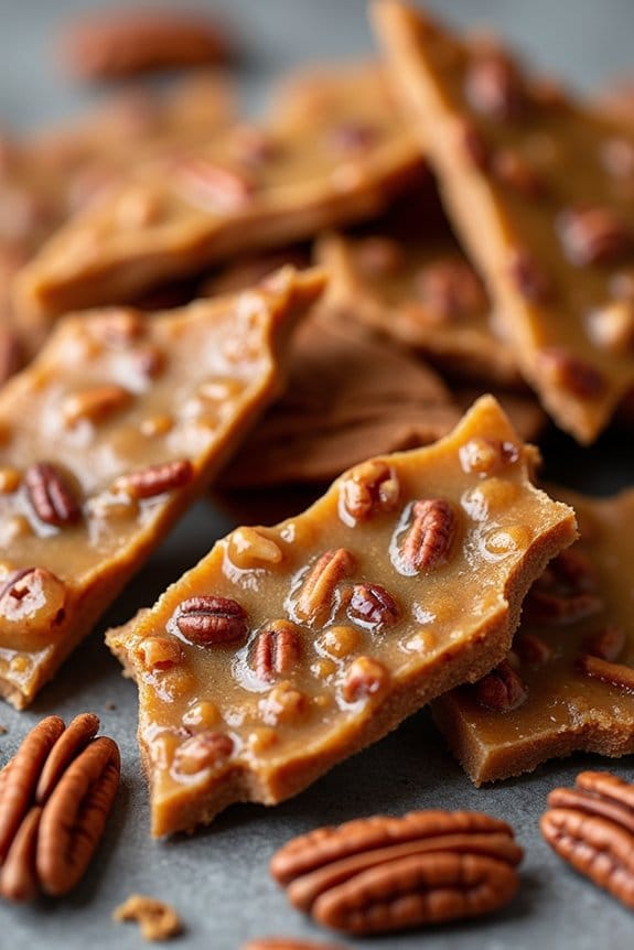 spiced maple pecan brittle