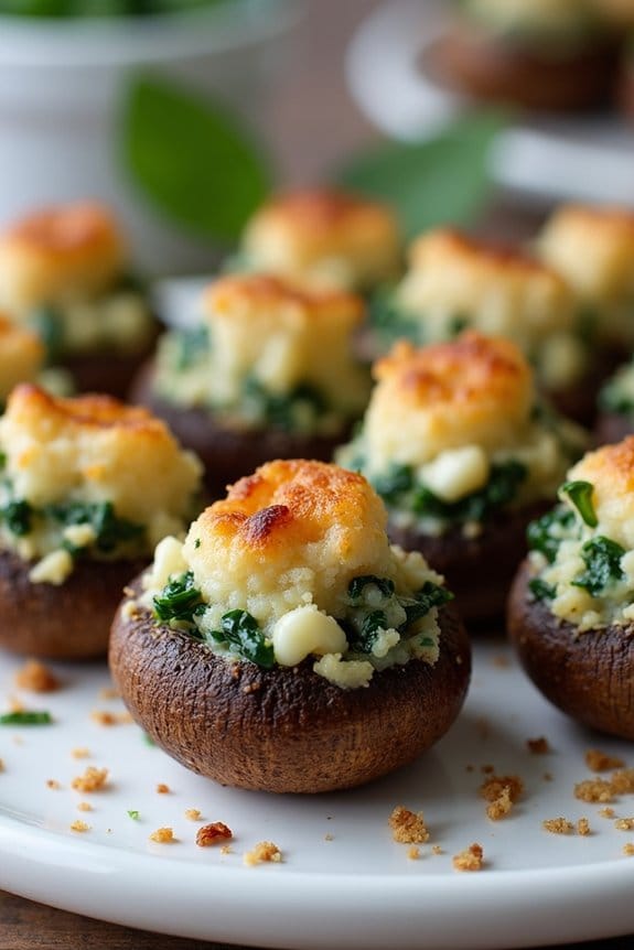 spinach and feta mushrooms