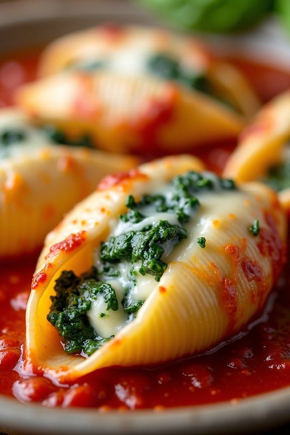 spinach ricotta stuffed shells