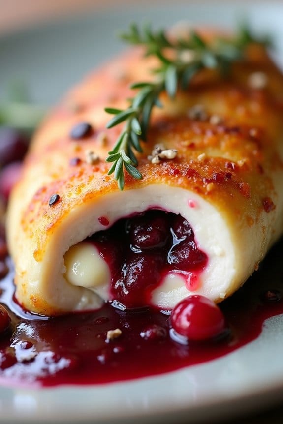 stuffed chicken with cranberry brie