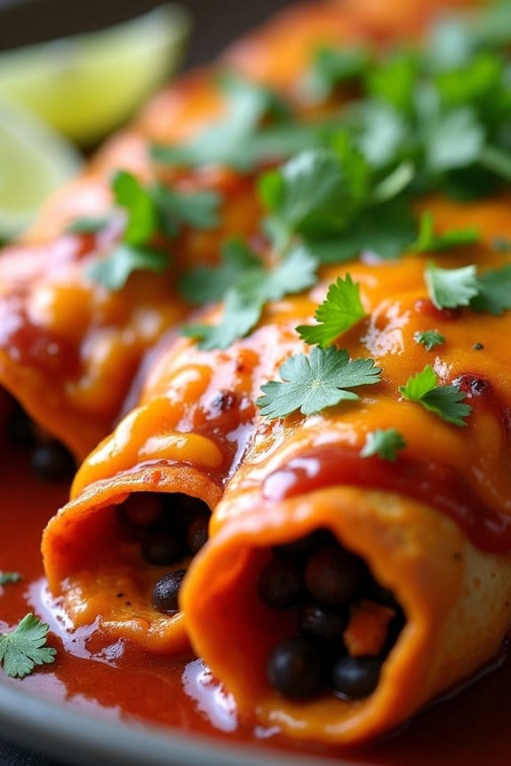sweet potato black bean enchiladas