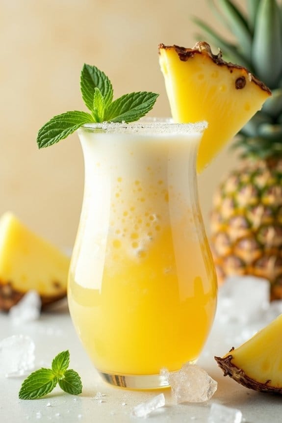 tropical festive alcohol free mocktail
