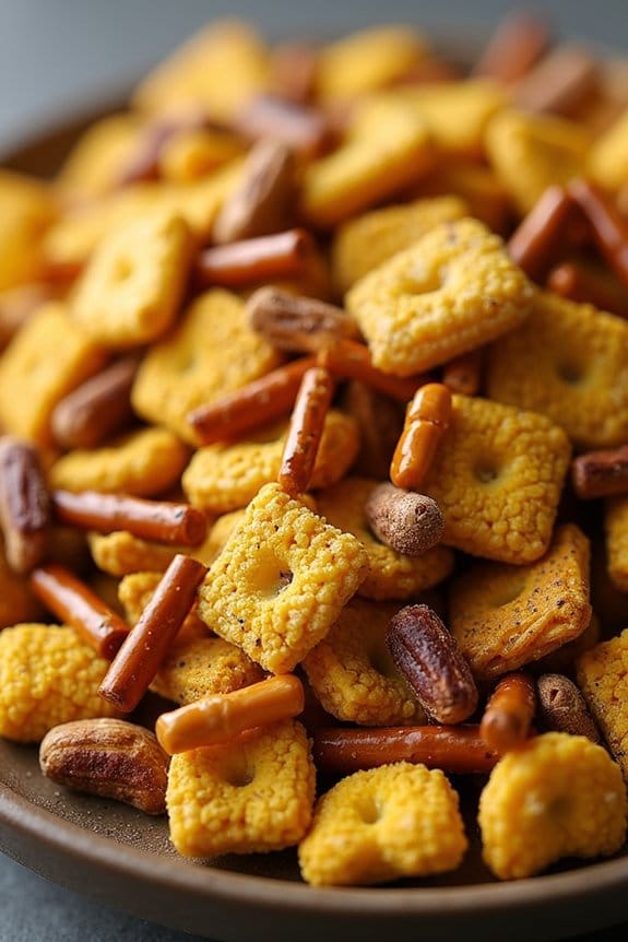 turmeric spiced chex snack mix