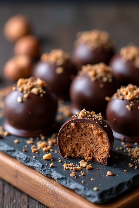 vegan hazelnut chocolate truffles