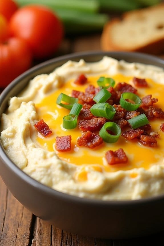 warm cheesy bacon dip