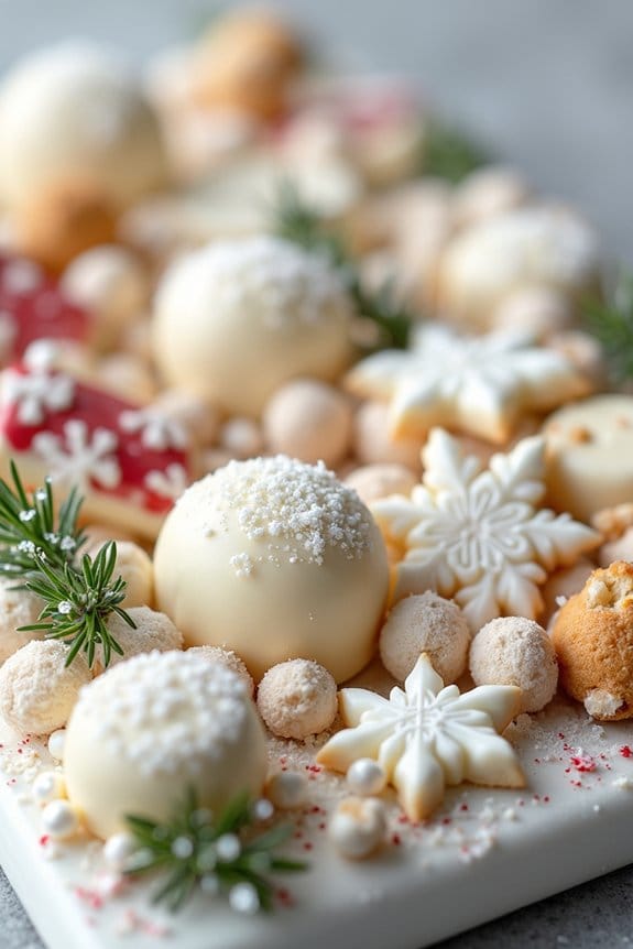 winter themed dessert platter