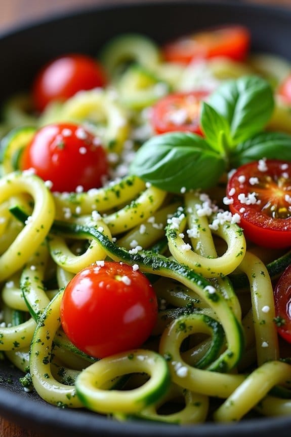 zucchini noodles with pesto