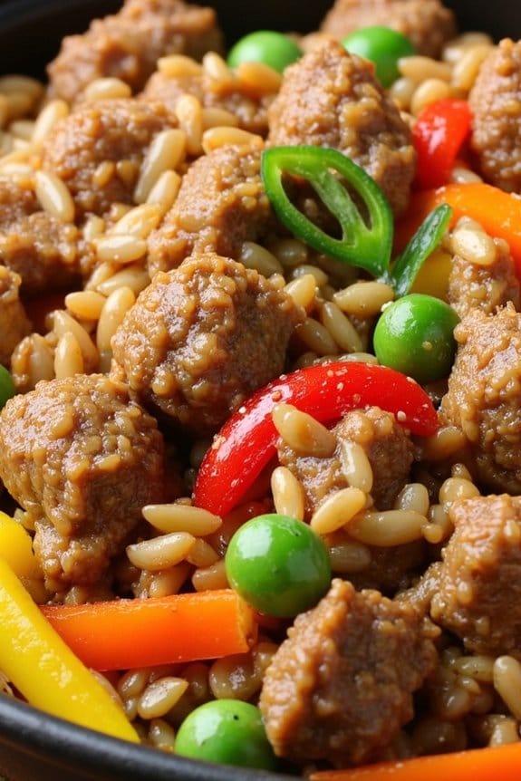 asian hamburger rice casserole