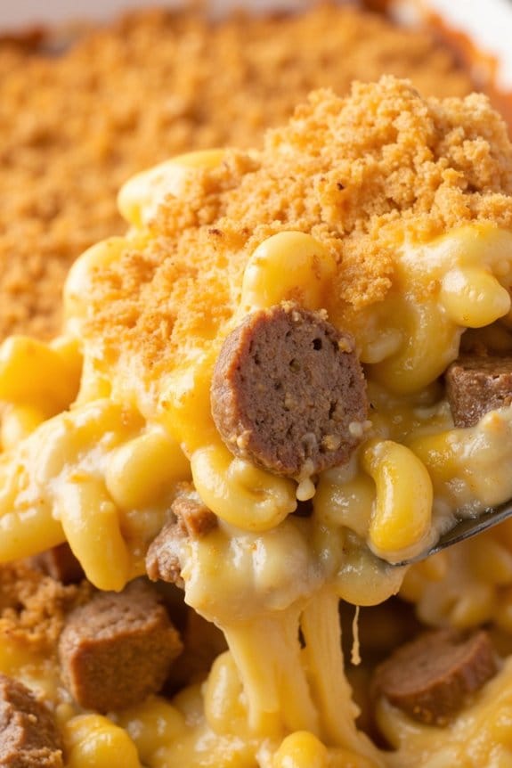 baked sausage macaroni cheese recipe