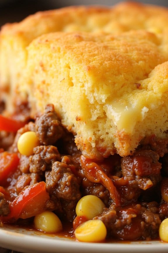 bbq beef cornbread casserole delight