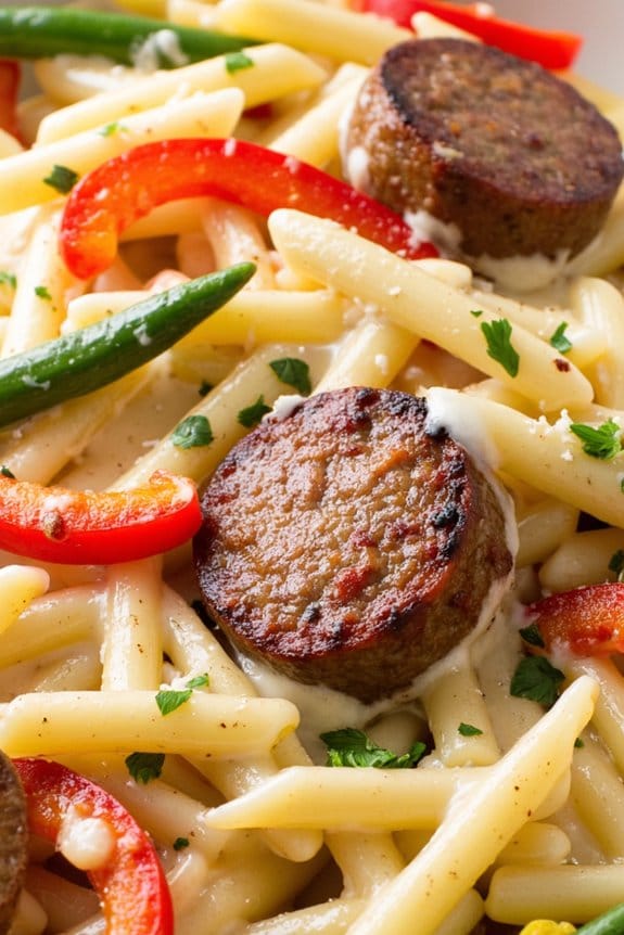 cajun sausage pasta dish