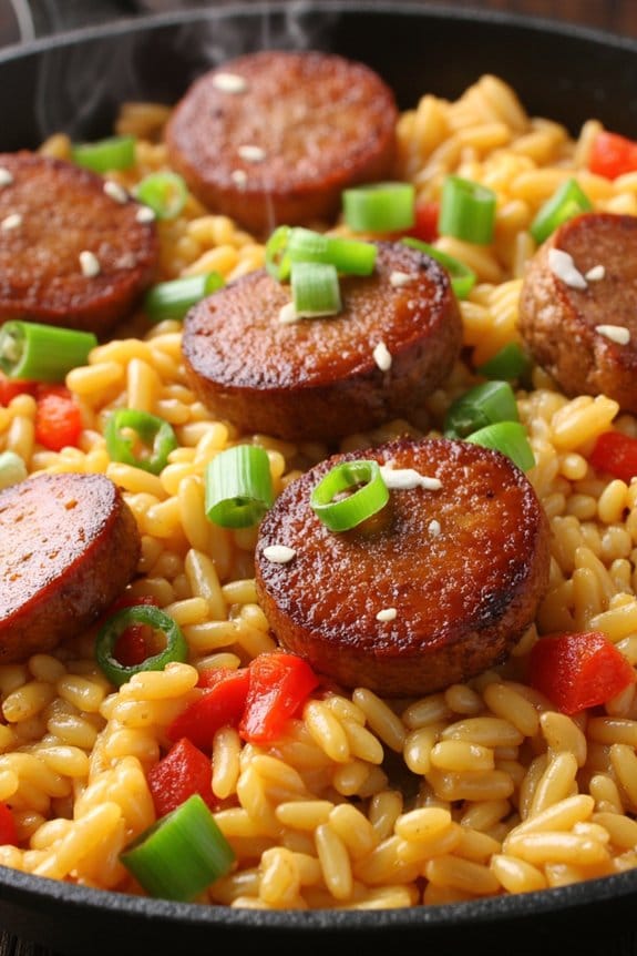 cajun sausage rice skillet