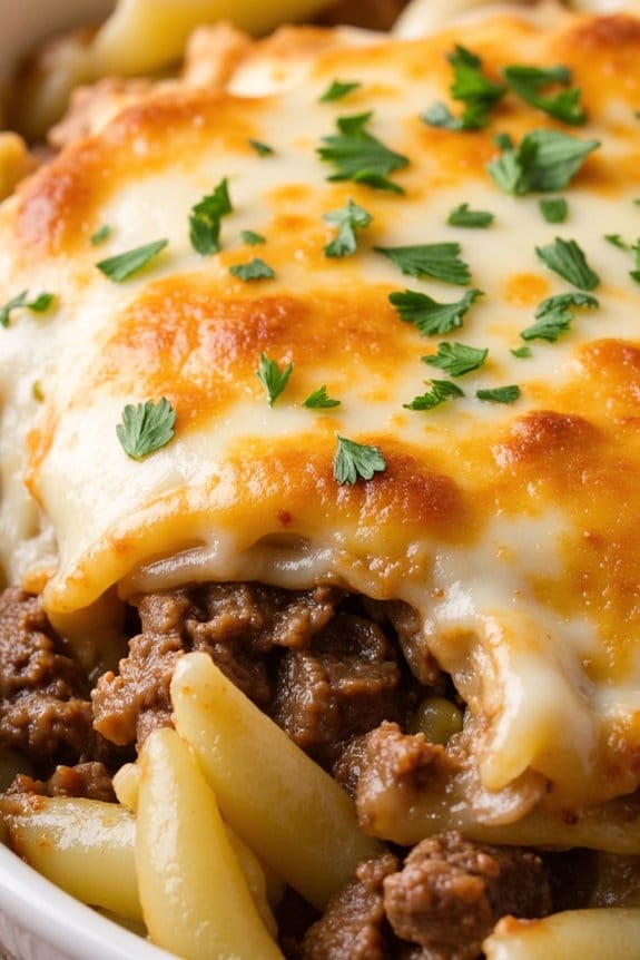 caramelized onion beef casserole