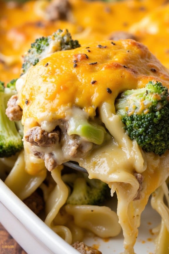 cheesy beef broccoli casserole