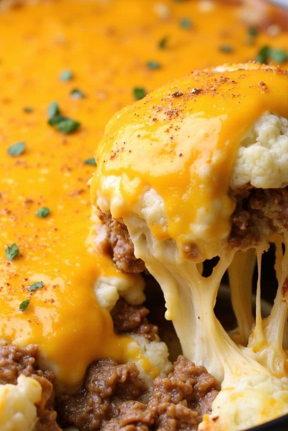 cheesy beef cauliflower casserole
