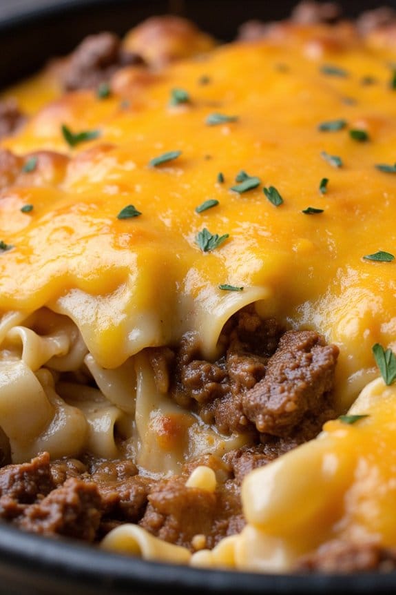 cheesy beef noodle casserole