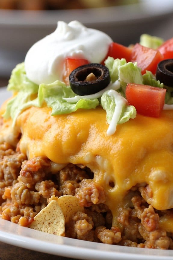 cheesy gluten free taco casserole