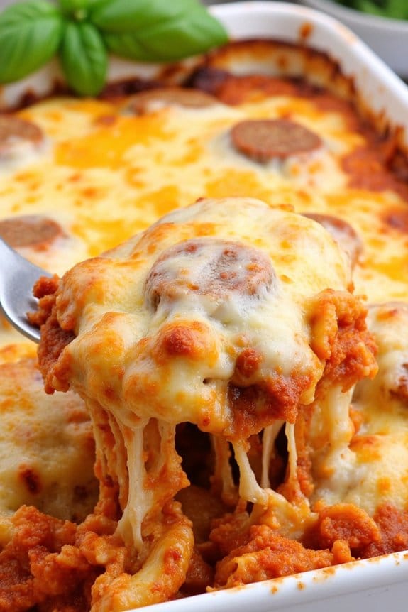 cheesy sausage pasta bake