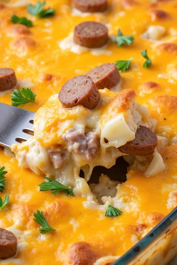 cheesy sausage potato casserole