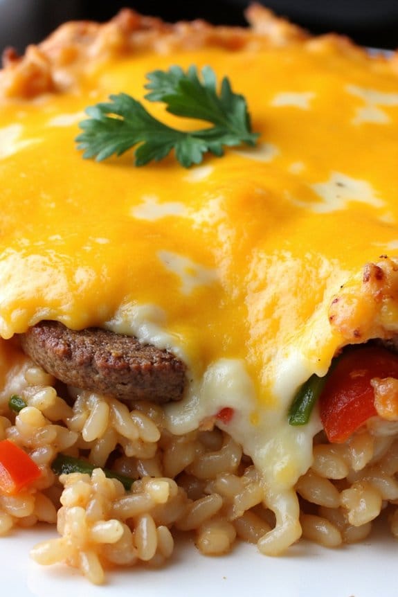 cheesy sausage rice casserole