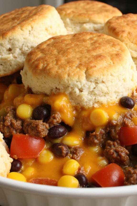 comforting beef biscuit casserole