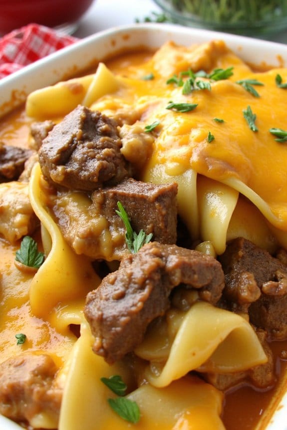 comforting beef noodle casserole