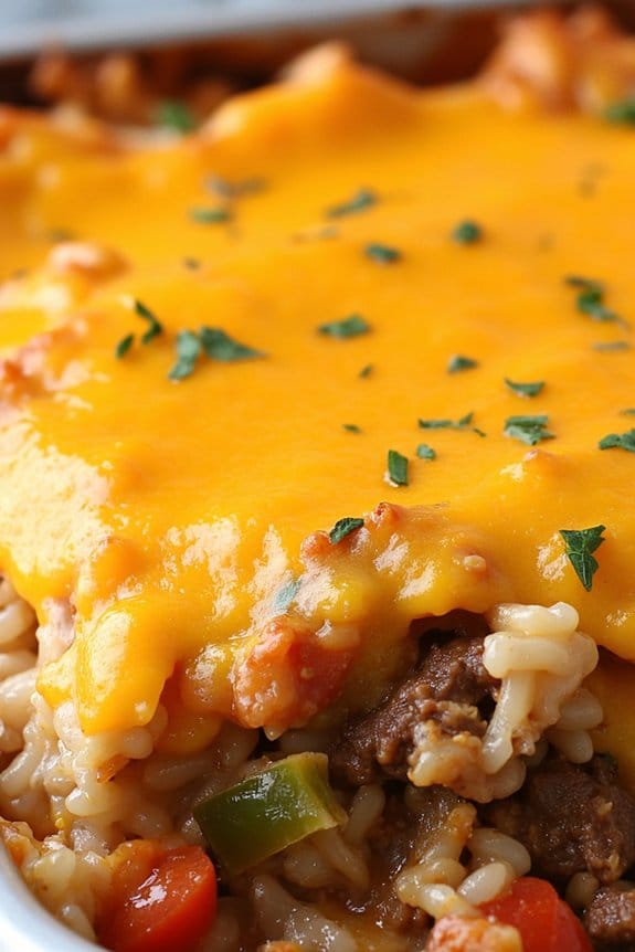 comforting beef rice casserole