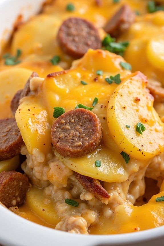 comforting cheesy sausage casserole