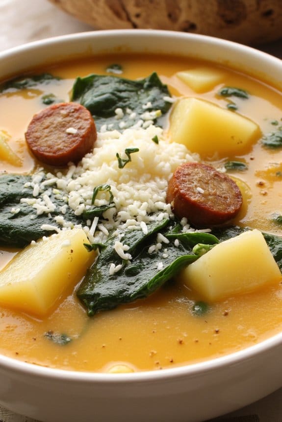 comforting creamy sausage soup