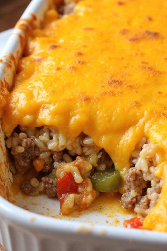 comforting hamburger rice casserole