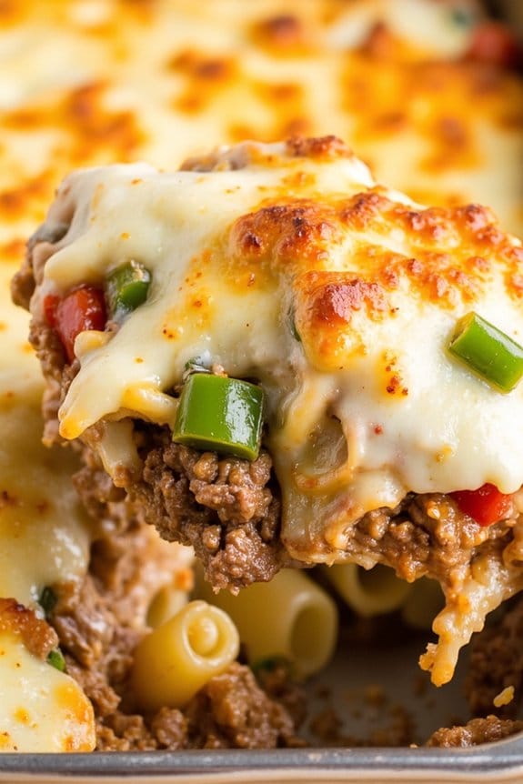 comforting philly cheesesteak casserole