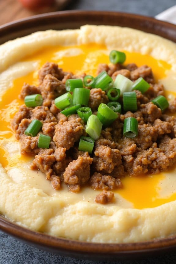 comforting sausage cheese grits