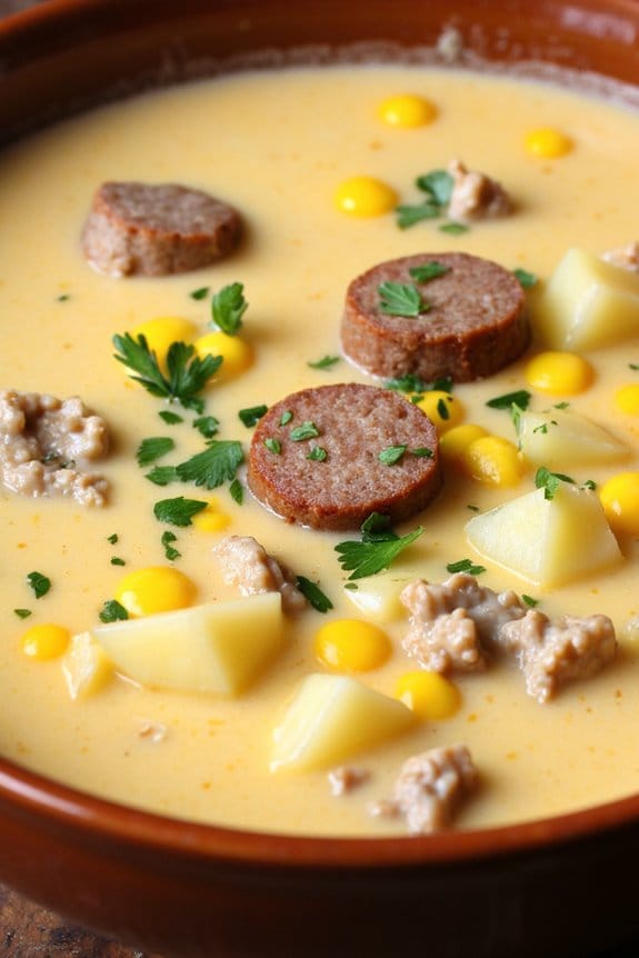 comforting sausage corn chowder
