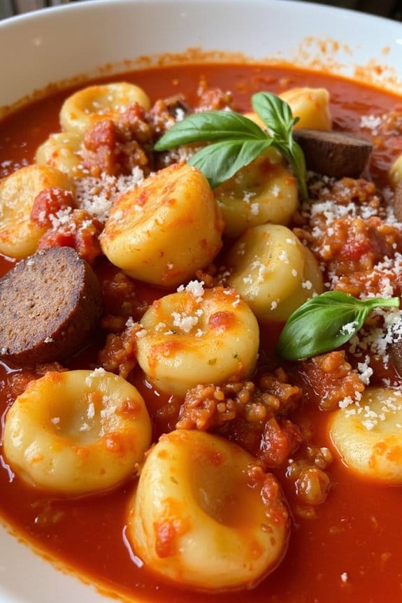 comforting sausage gnocchi dish