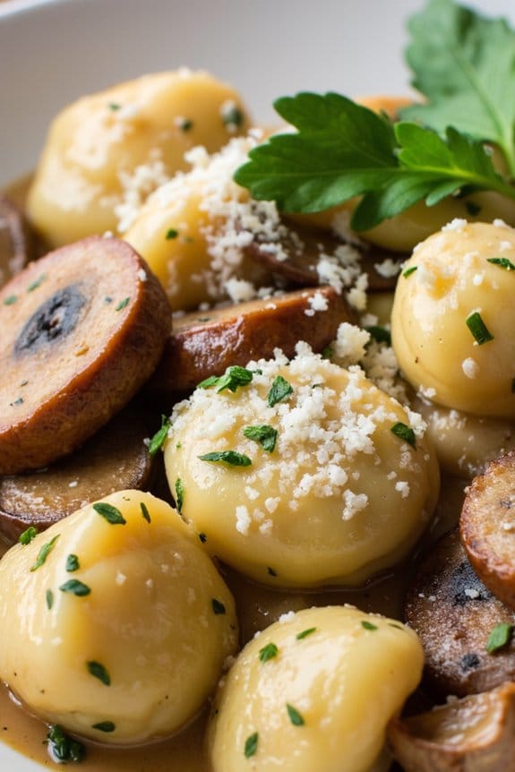 comforting sausage mushroom gnocchi