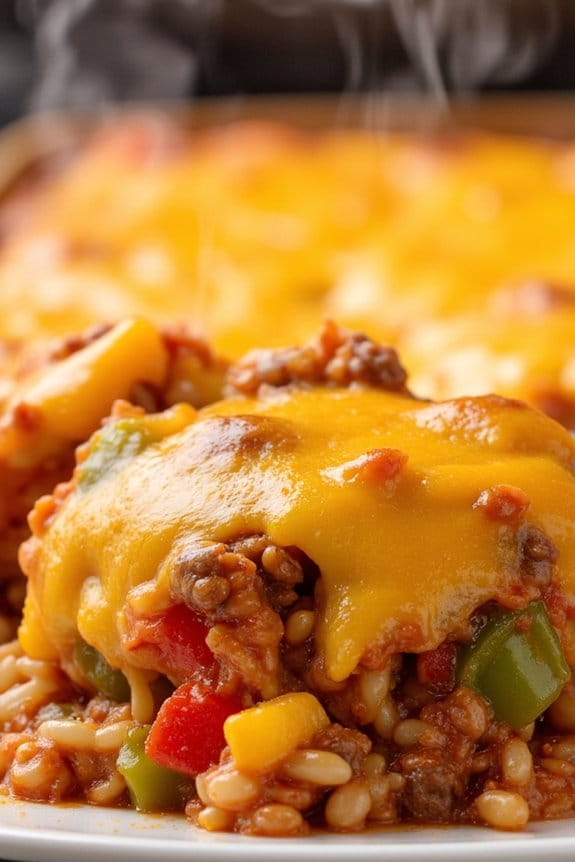 comforting stuffed pepper casserole