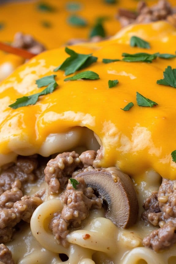 creamy beef mushroom casserole