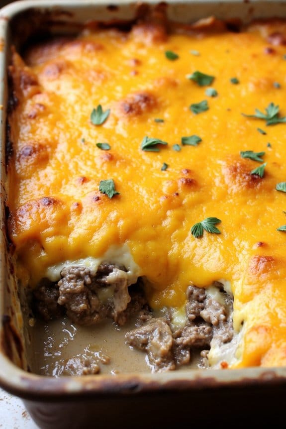 creamy beef mushroom casserole
