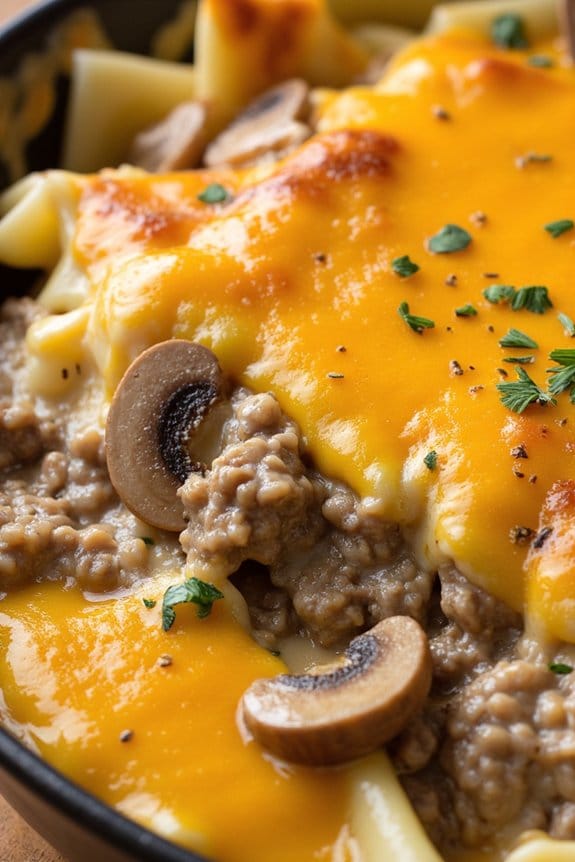 creamy beef mushroom casserole