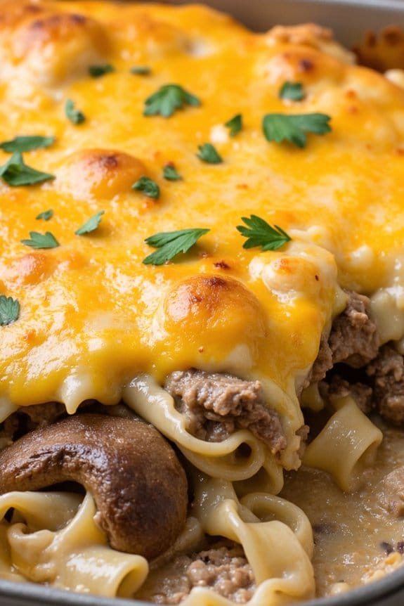 creamy beef noodle casserole