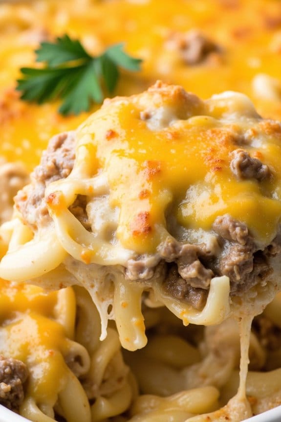 creamy beef noodle casserole