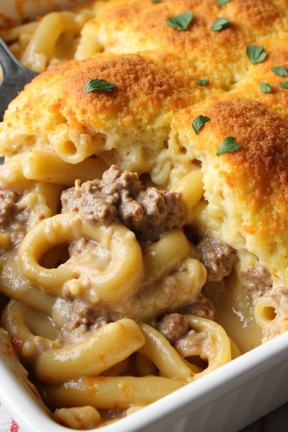 creamy beef pasta casserole