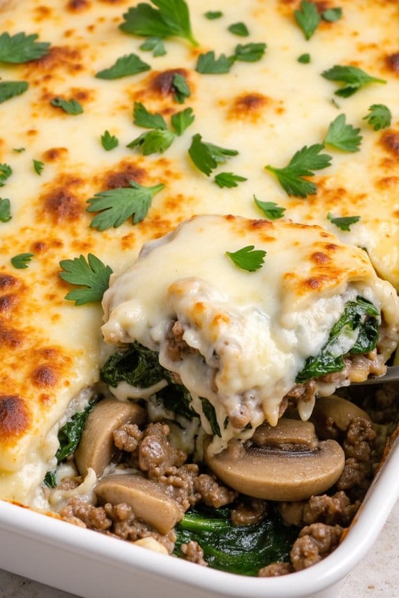 creamy mushroom beef casserole