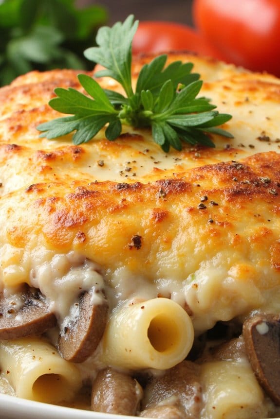 creamy sausage mushroom casserole