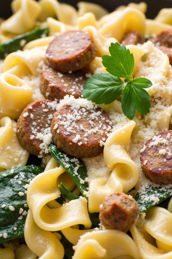 creamy sausage spinach pasta